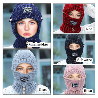 Biancat™ Winter Warme Mütze - 2 in 1 Maskenschal Gestrickter Hut (🔥Winter-Heißer Verkauf🔥)