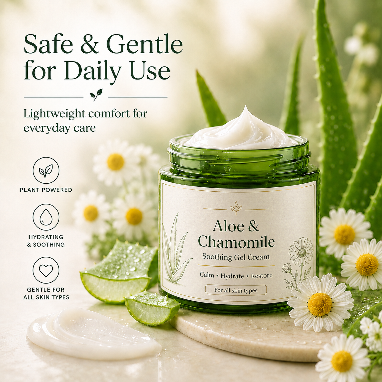 Beruhigende Gel-Creme mit Aloe Vera & Kamille