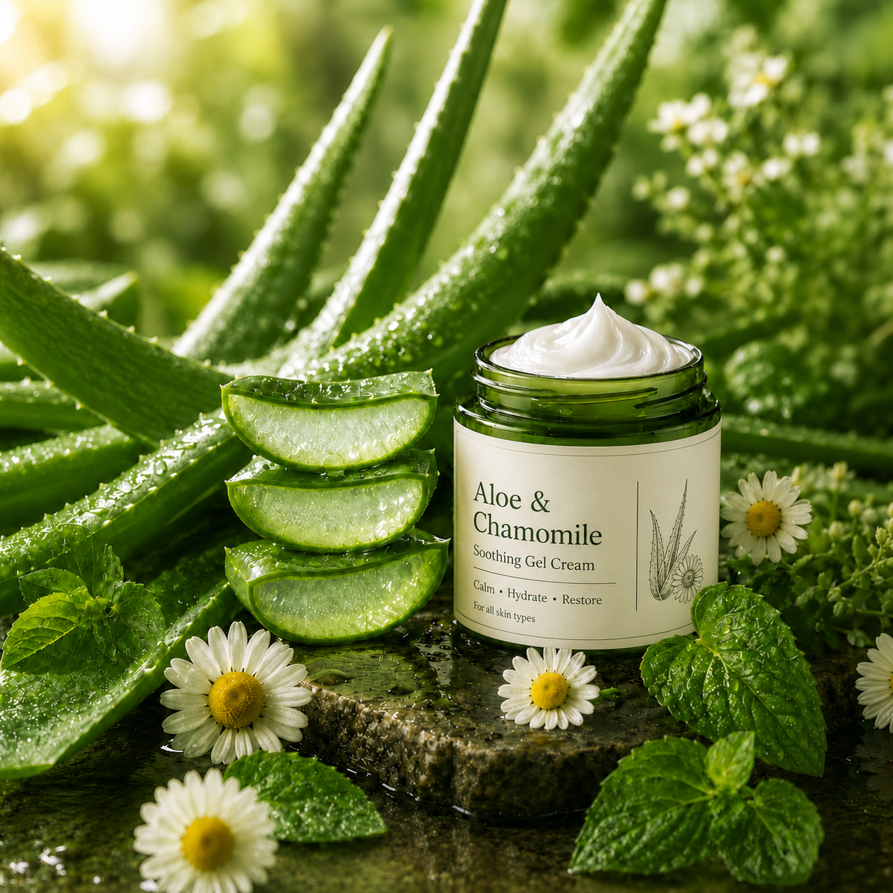 Beruhigende Gel-Creme mit Aloe Vera & Kamille